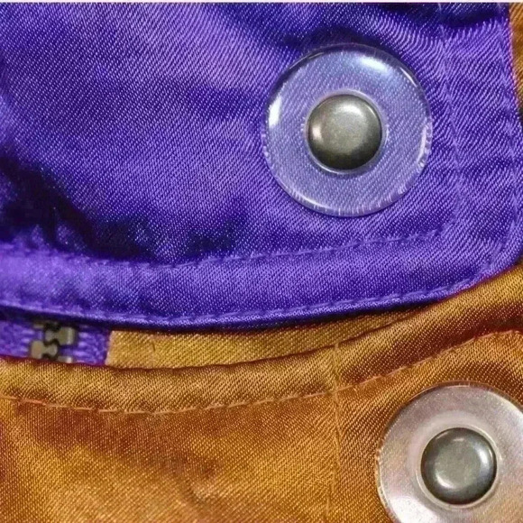 VINTAGE 80s Gerry Ski Snow Coat Metallic Copper Purple Space Age Women Large - Picture 16 of 16